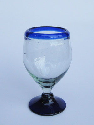 Sale Items / 'Cobalt Blue Rim' stemless wine glasses (set of 6) / Add sophistication to your table with these stemless all-purpose wine glasses. Each bordered with a beautiful blue rim.